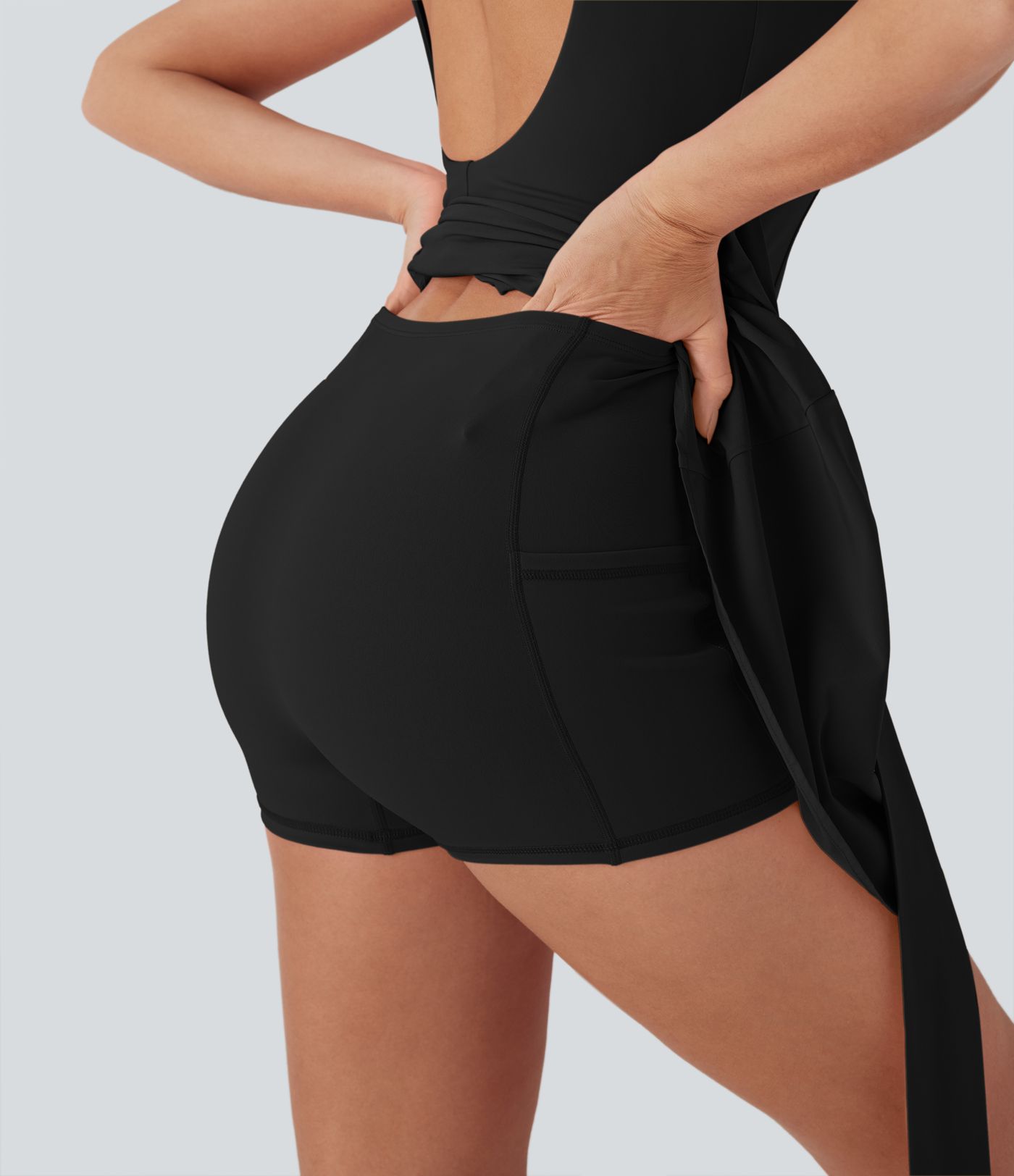 Breezeful™ Tie Back 2-in-1 Quick Dry Mini Dance Active Dress with Pocket-Easy Peezy Edition