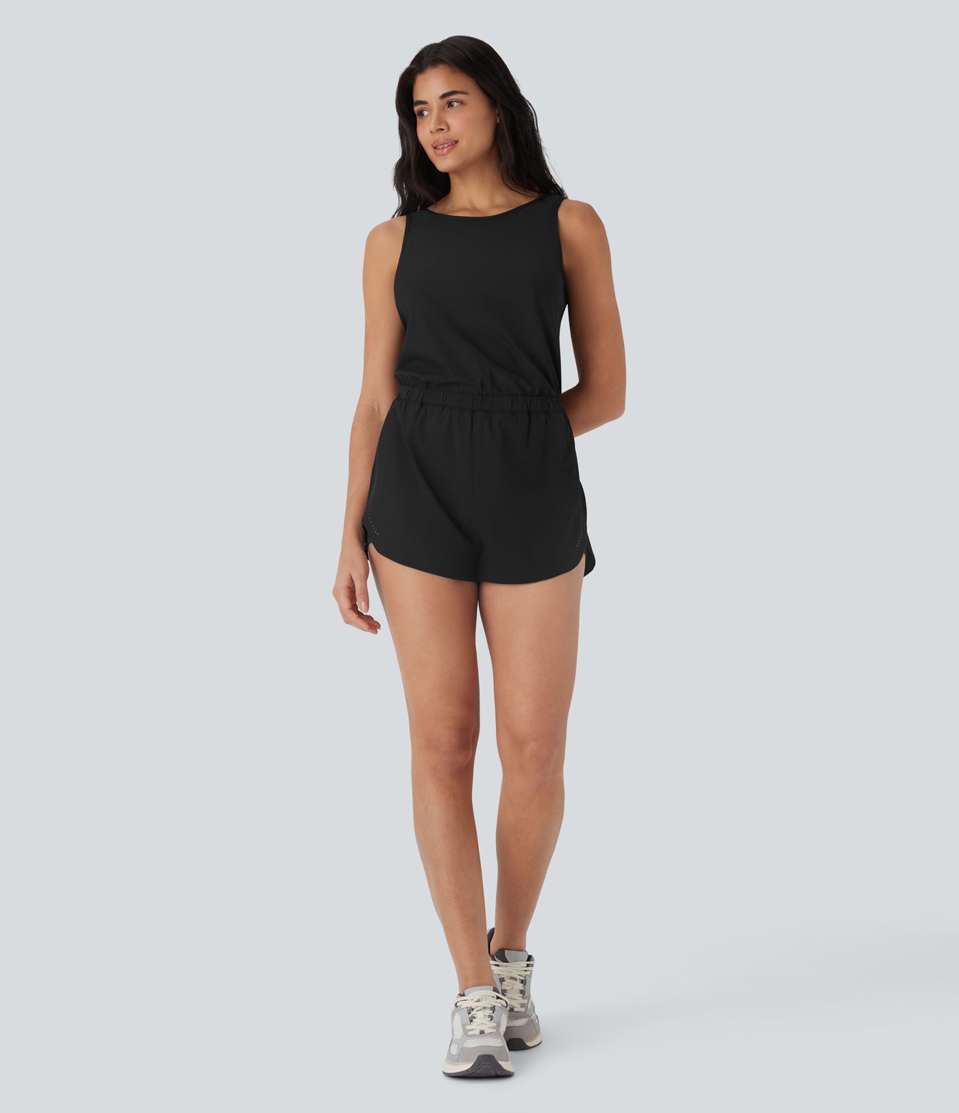 Reflective 2-in-1 Quick Dry Running Romper with Pockets-Easy Peezy Edition-UPF50+