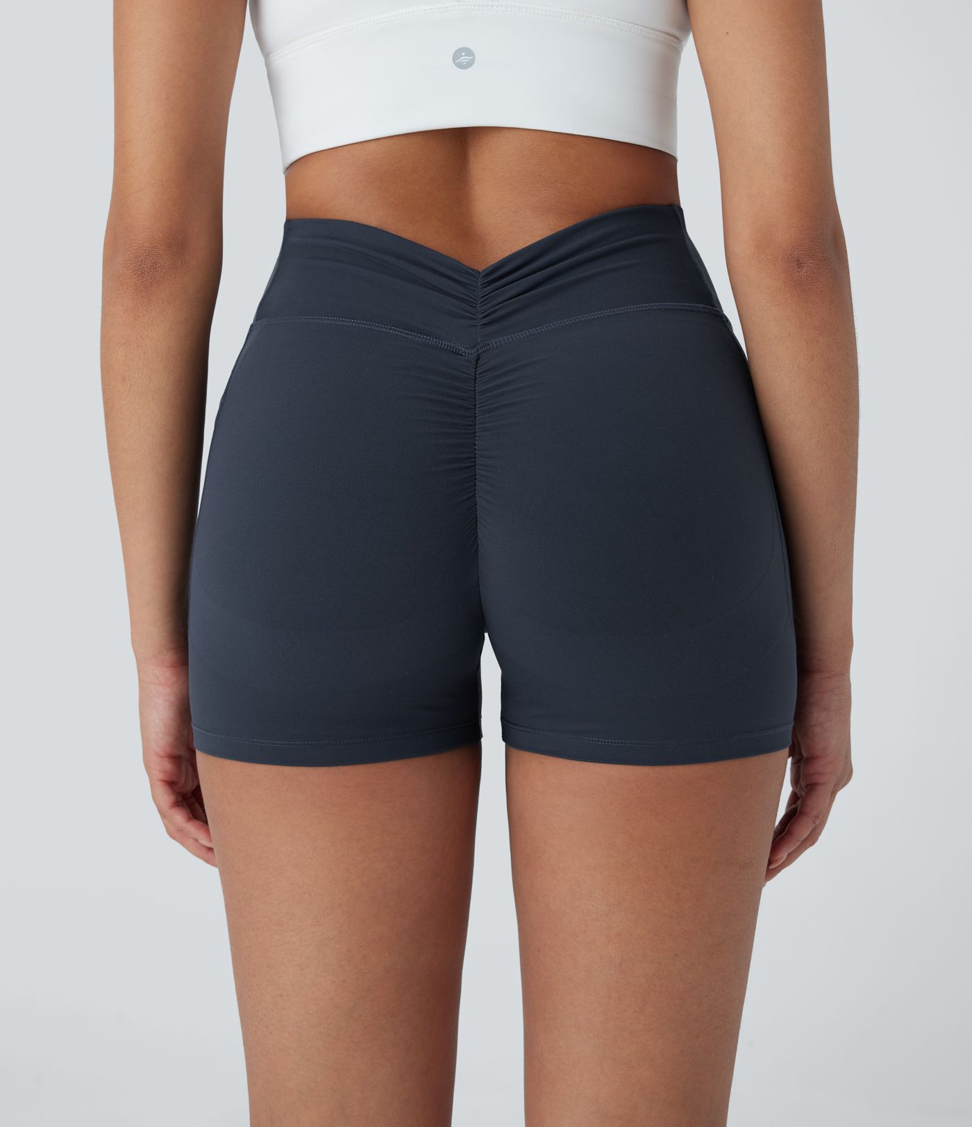 Halara UltraSculpt™ High Waisted Tummy Control Butt Lifting Ruched Shaping Yoga Biker Shorts 3'' with Pockets