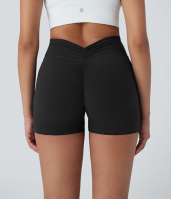 Halara UltraSculpt™ SoCinched High Waist Bauch Kontrolle Po Lifting Geraffte Shaping Yoga Radlerhose 3'' mit Taschen