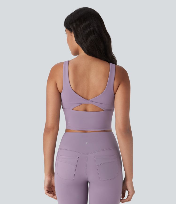 Débardeur de yoga dos nu torsadé avec brassière intégrée à séchage rapide Halara UltraSculpt™ Cool - UPF 50+