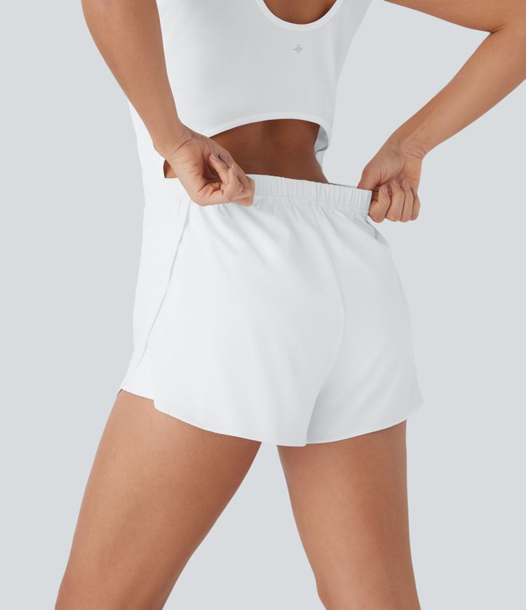 Reflective 2-in-1 Quick Dry Running Romper with Pockets-Easy Peezy Edition-UPF50+