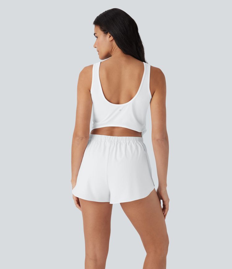 Reflective 2-in-1 Quick Dry Running Romper with Pockets-Easy Peezy Edition-UPF50+