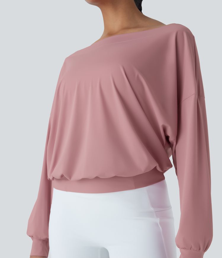 One Shoulder Oversize  Quick Dry Yoga Sports Top