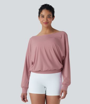 One Shoulder Oversize  Quick Dry Yoga Sports Top