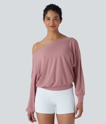 One Shoulder Oversize  Quick Dry Yoga Sports Top