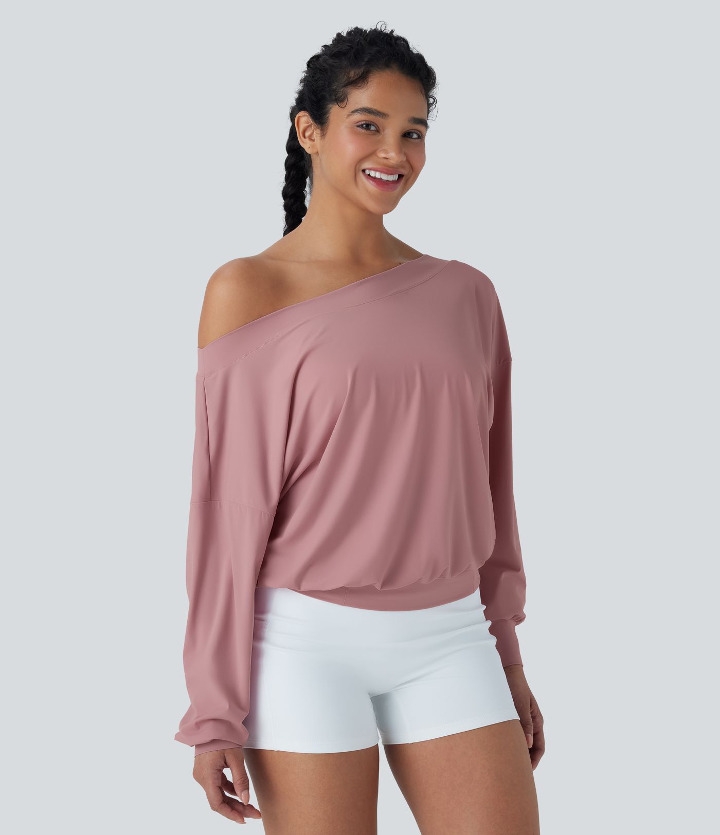 One Shoulder Oversize  Quick Dry Yoga Sports Top
