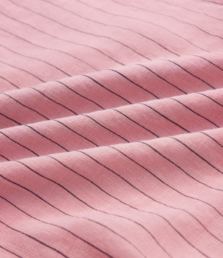 Jupe longue taille haute aspect lin avec fente et rayures, poches latérales pour les vacances