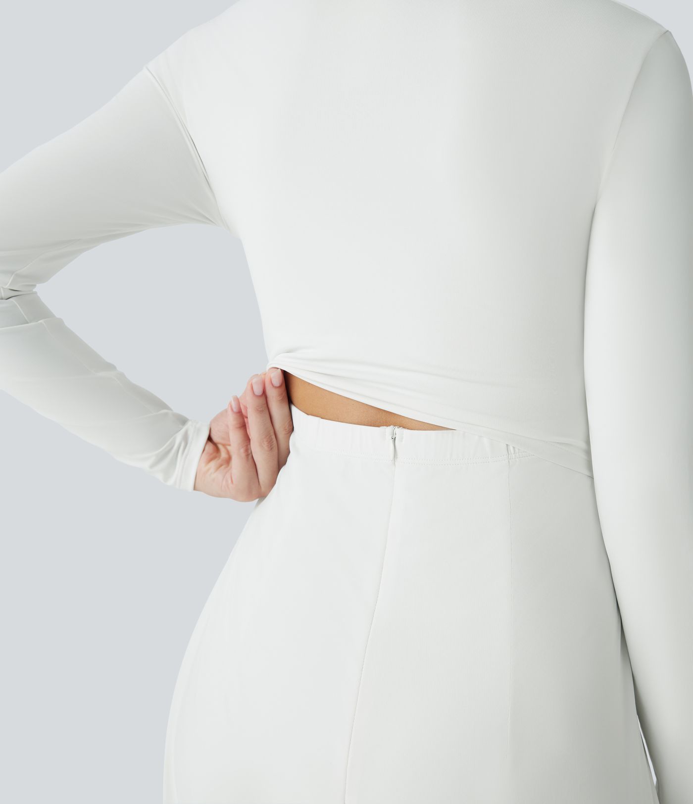 Combinaison demoiselle d'honneur et invitée de mariage à jambes larges, manches longues et fermeture éclair invisible avec poches - Édition Easy Peasy