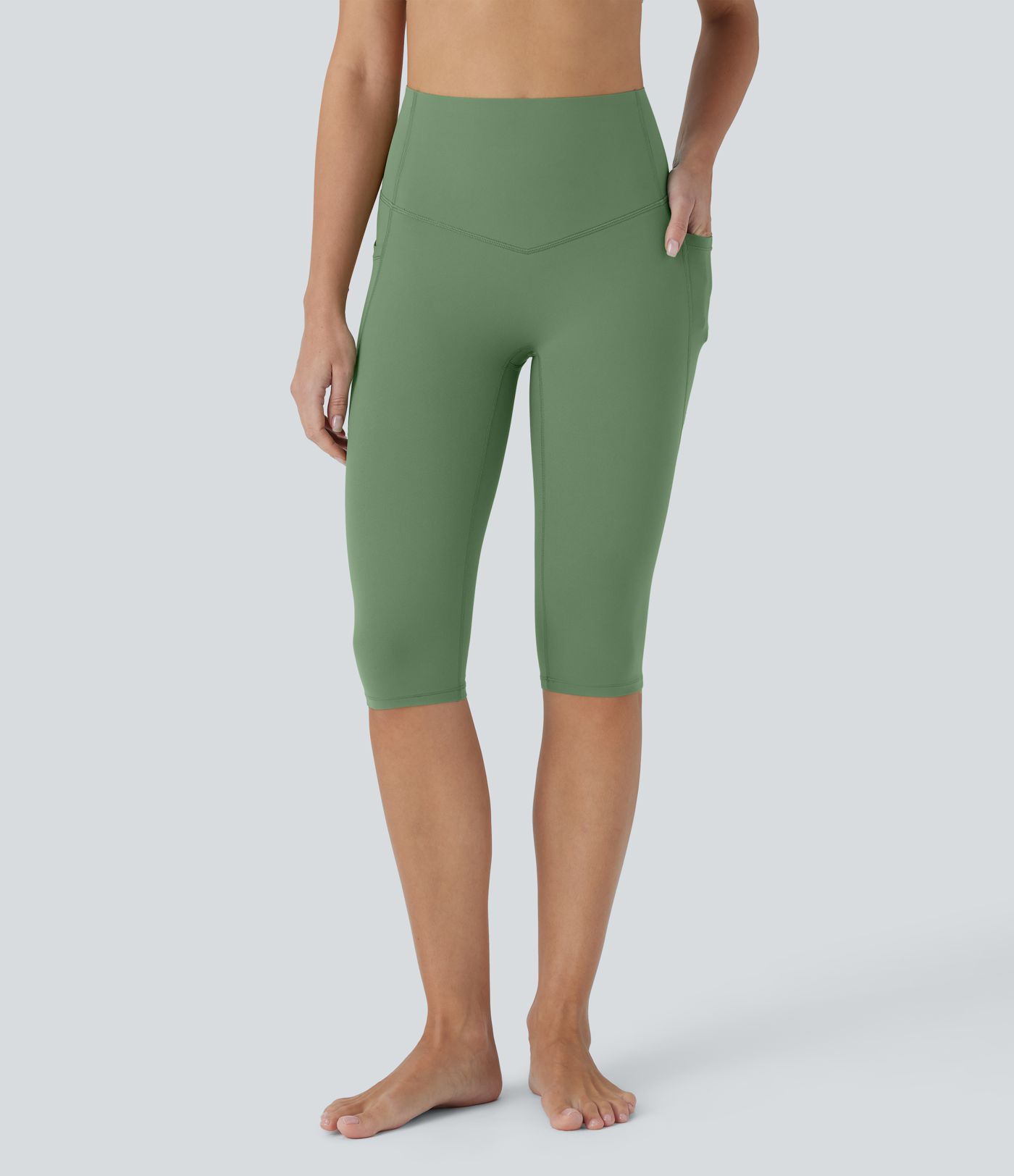 Halara UltraSculpt™ - Pedal-Pusher-Yoga-Leggings mit hohem Bund, Seitentaschen und Bauchkontrolle