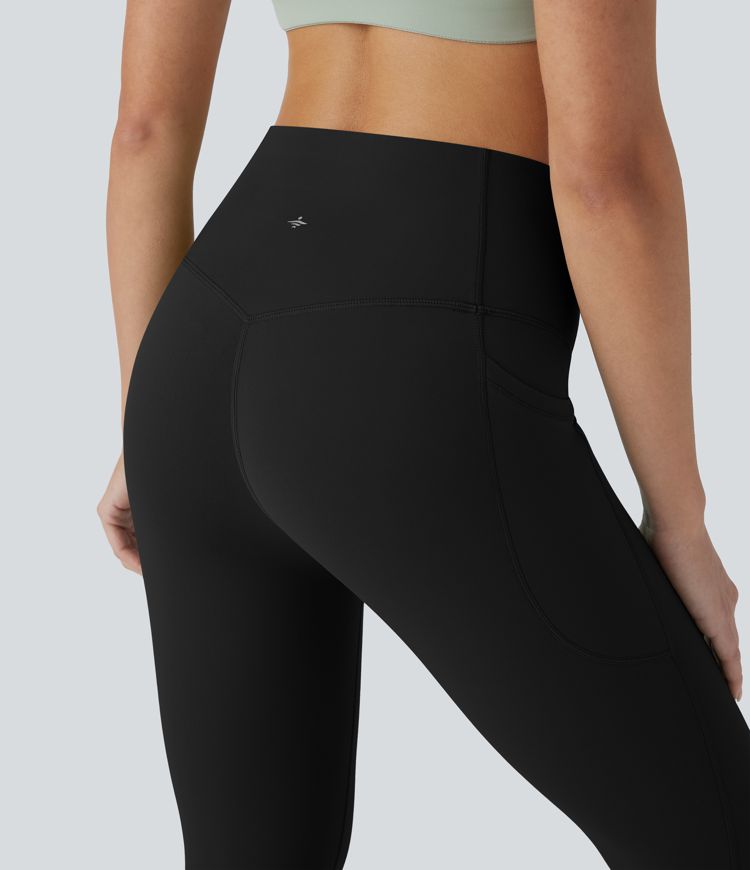 Halara UltraSculpt™ High Waisted Tummy Control Pedal Pusher Tights Women Gym Scrunch Yoga Leggings with Pockets