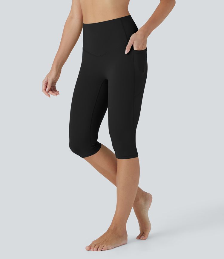 Halara UltraSculpt™ SoCinched High Waisted Tummy Control Pedal Pusher Yoga Leggings with Pockets