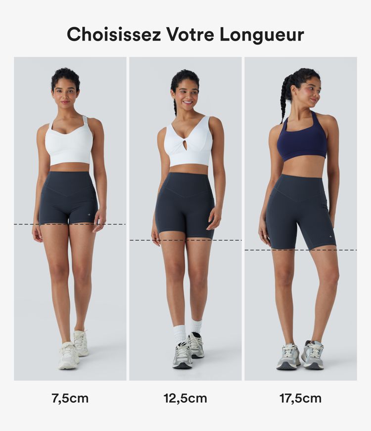 Halara UltraSculpt™ - Geraffte, formende Yoga-Shorts mit hohem Bund, Seitentaschen und Bauchkontrolle - Po-Lifting, 12,7 cm