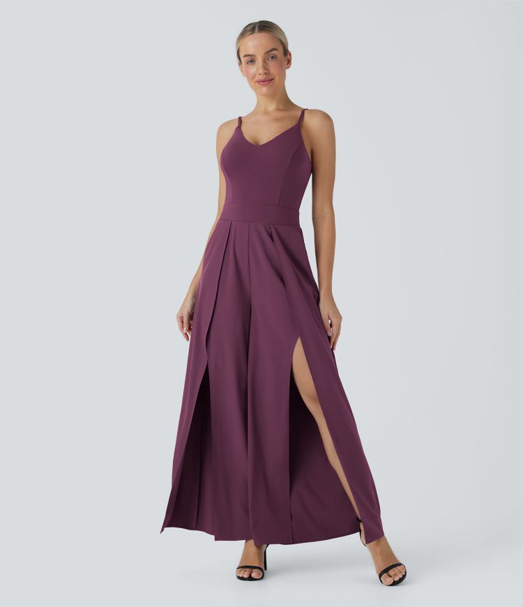 Amaranth Mono ancho casual Breezeful™ de secado rápido y espalda descubierta con bolsillos laterales / 1