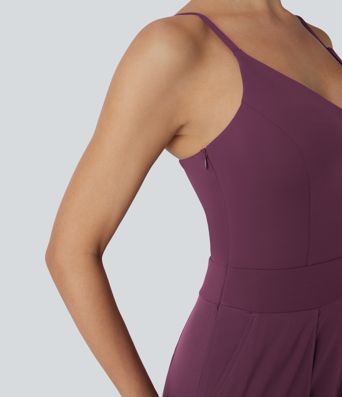 Mono casual de pierna ancha Breezeful™ de secado rápido con bolsillos