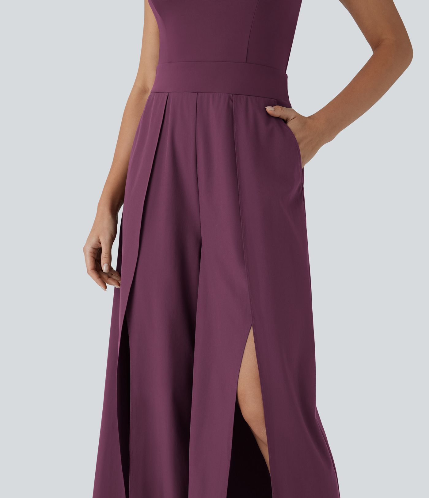 Mono casual de pierna ancha Breezeful™ de secado rápido con bolsillos