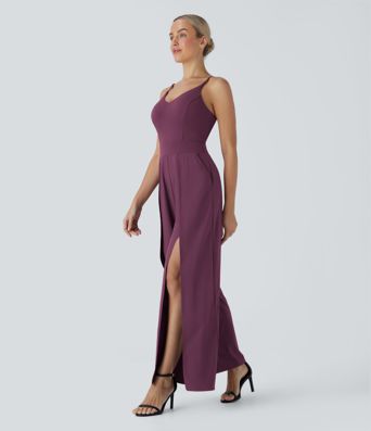 Mono casual de pierna ancha Breezeful™ de secado rápido con bolsillos