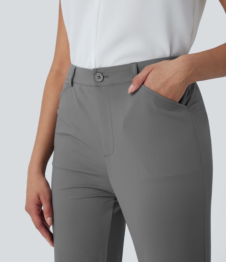 Mid Rise  Work Trousers with Side Pockets
