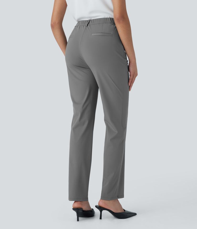 Mid Rise  Work Trousers with Side Pockets