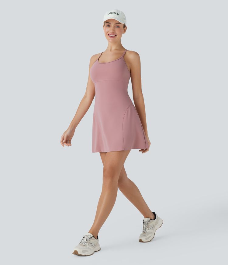 Robe active mini SpeedWave™ 2 pièces, dos nageur, découpes, bretelles réglables, séchage rapide pour randonnée avec poches