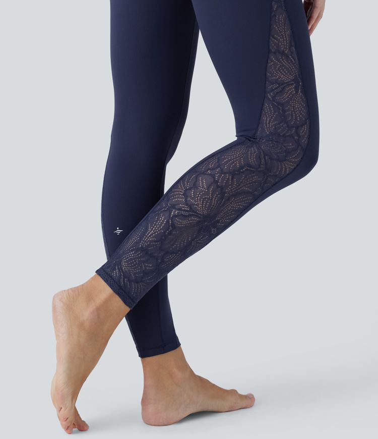 SoftlyZero™ Contrast Lace Skinny Yoga Jumpsuit-UPF50+