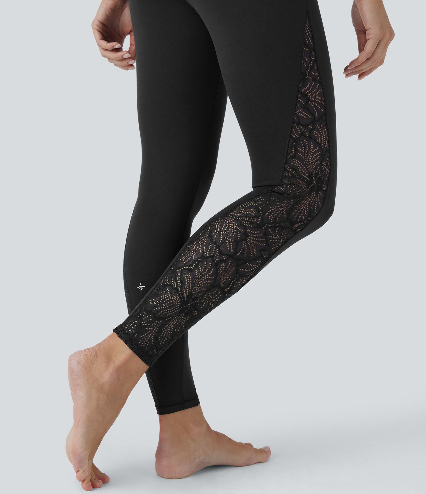 SoftlyZero™ Contrast Lace Skinny Yoga Jumpsuit-UPF50+