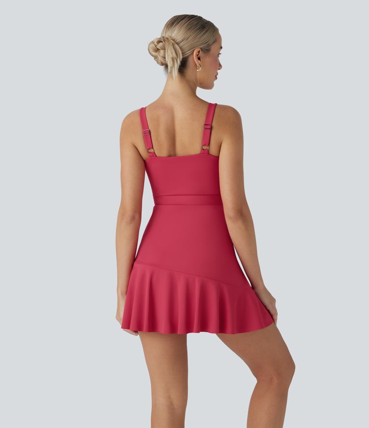 SoftlyZero™ Airy Tie Side 2-in-1 Flowy  Mini Casual Dress with Pockets D-F Cups