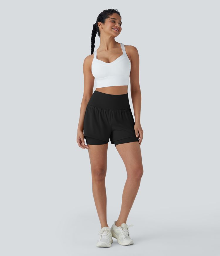 SoftlyZero™ Airy Super High Waisted 2-in-1 Cool Touch Yoga Shorts 5'' with Pockets
