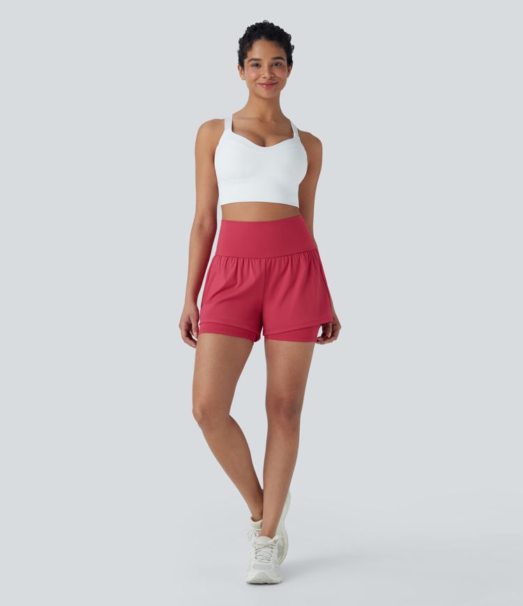 SoftlyZero™ Airy Super High Waisted 2-in-1 Cool Touch Yoga Shorts 5'' with Pockets