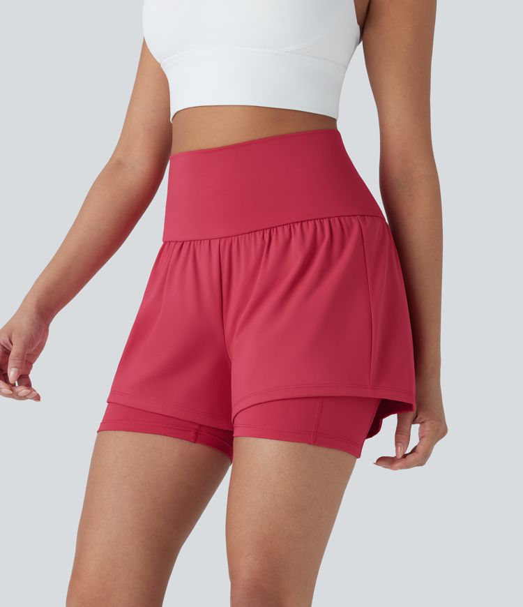 SoftlyZero™ Airy Super High Waisted 2-in-1 Cool Touch Yoga Shorts 5'' with Pockets