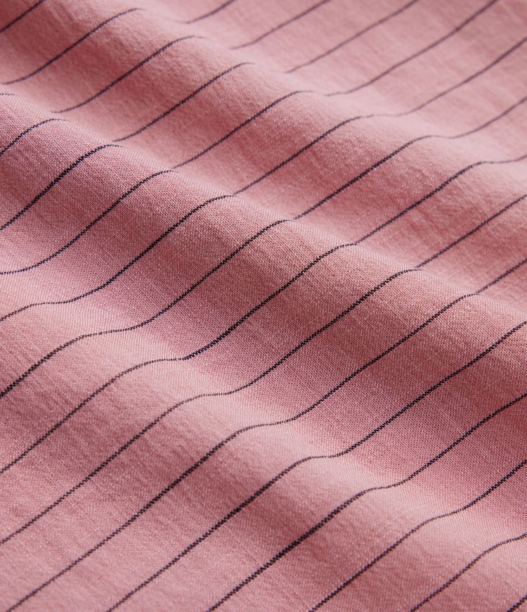 Urlaubs-Hose mit Leinen-Feeling, hohem Bund, Seitentaschen, Streifen, Schlitz und weitem Bein