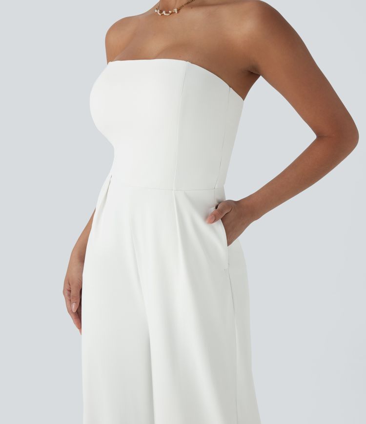 Tube Pocket Wide Leg Jumpsuit-Easy Peezy