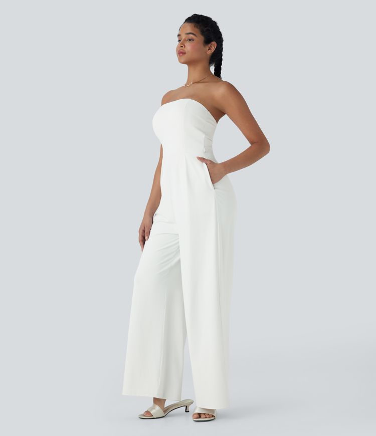 Tube Pocket Wide Leg Jumpsuit-Easy Peezy