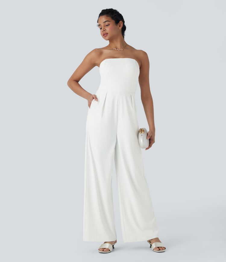 Tube Pocket Wide Leg Jumpsuit-Easy Peezy