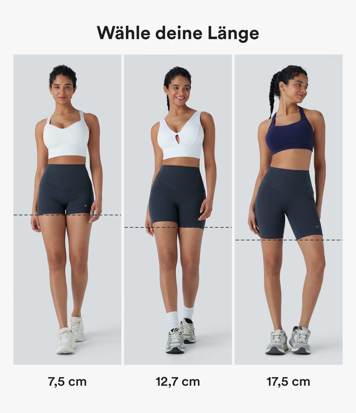 Halara UltraSculpt™ - Geraffte, formende Yoga-Shorts mit hohem Bund, Seitentaschen und Bauchkontrolle - Po-Lifting, 17,8 cm