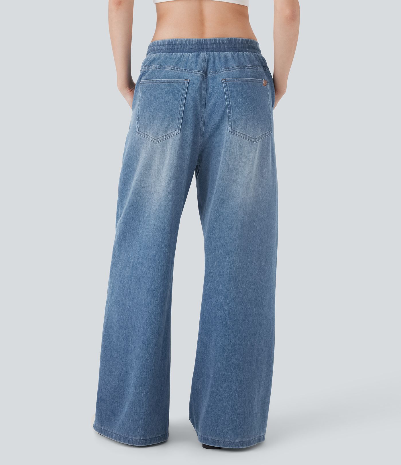 Halara Flex™ Low Rise Drawstring Stretchy Knit Casual Baggy Jogger Jeans with Multiple Pockets