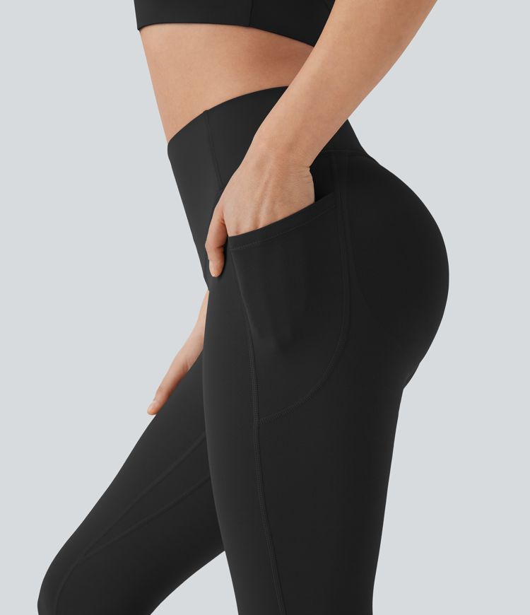 Halara UltraSculpt™ - Formende Pedal-Pusher-Workout-Leggings mit hohem Bund, Seitentaschen, Booty-Scrunch und Bauchkontrolle - Po-Lifting