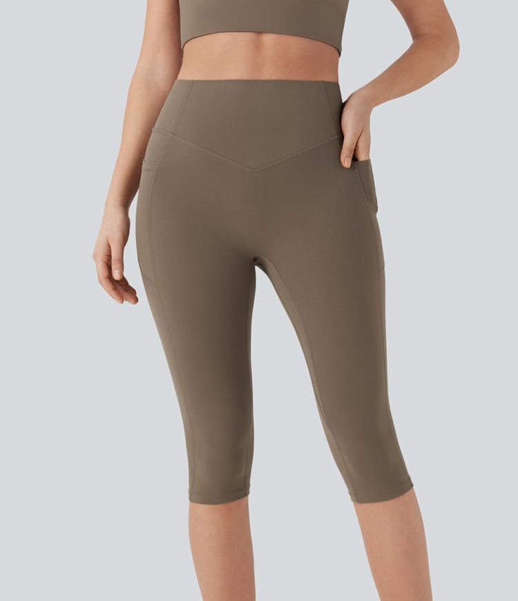 Halara UltraSculpt™ SoCinched High Waisted Scrunch Butt Lifting Tummy Control Shaping Training Pedal Pusher Leggings with Pockets