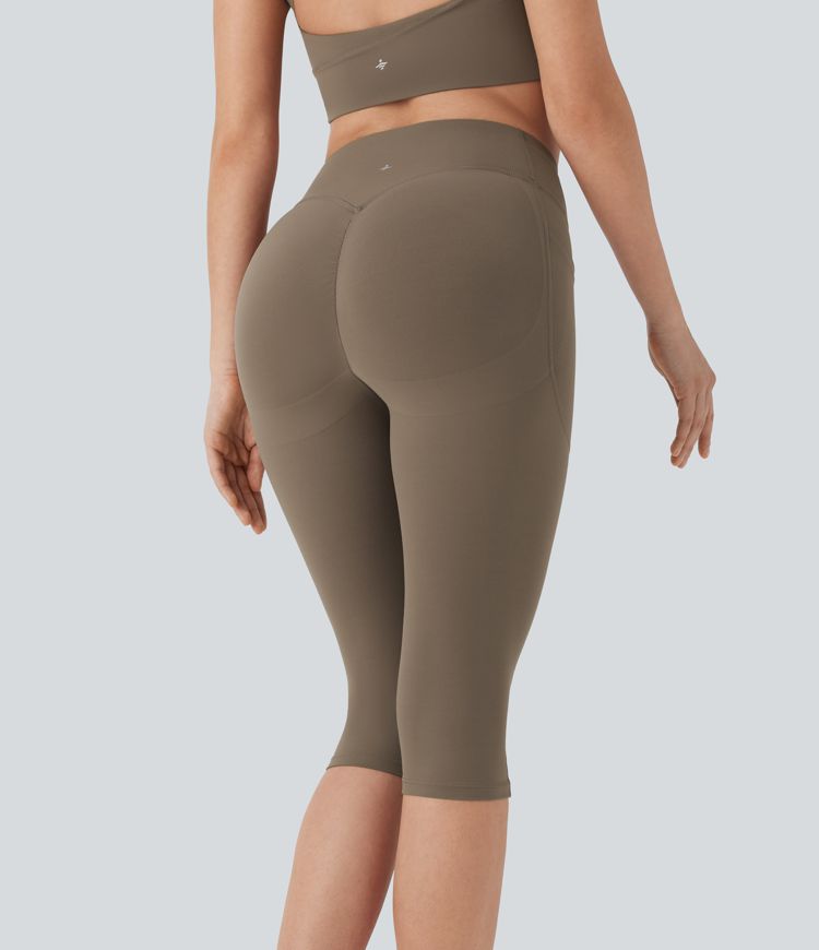 Halara UltraSculpt™ SoCinched High Waisted Scrunch Butt Lifting Tummy Control Shaping Training Pedal Pusher Leggings with Pockets