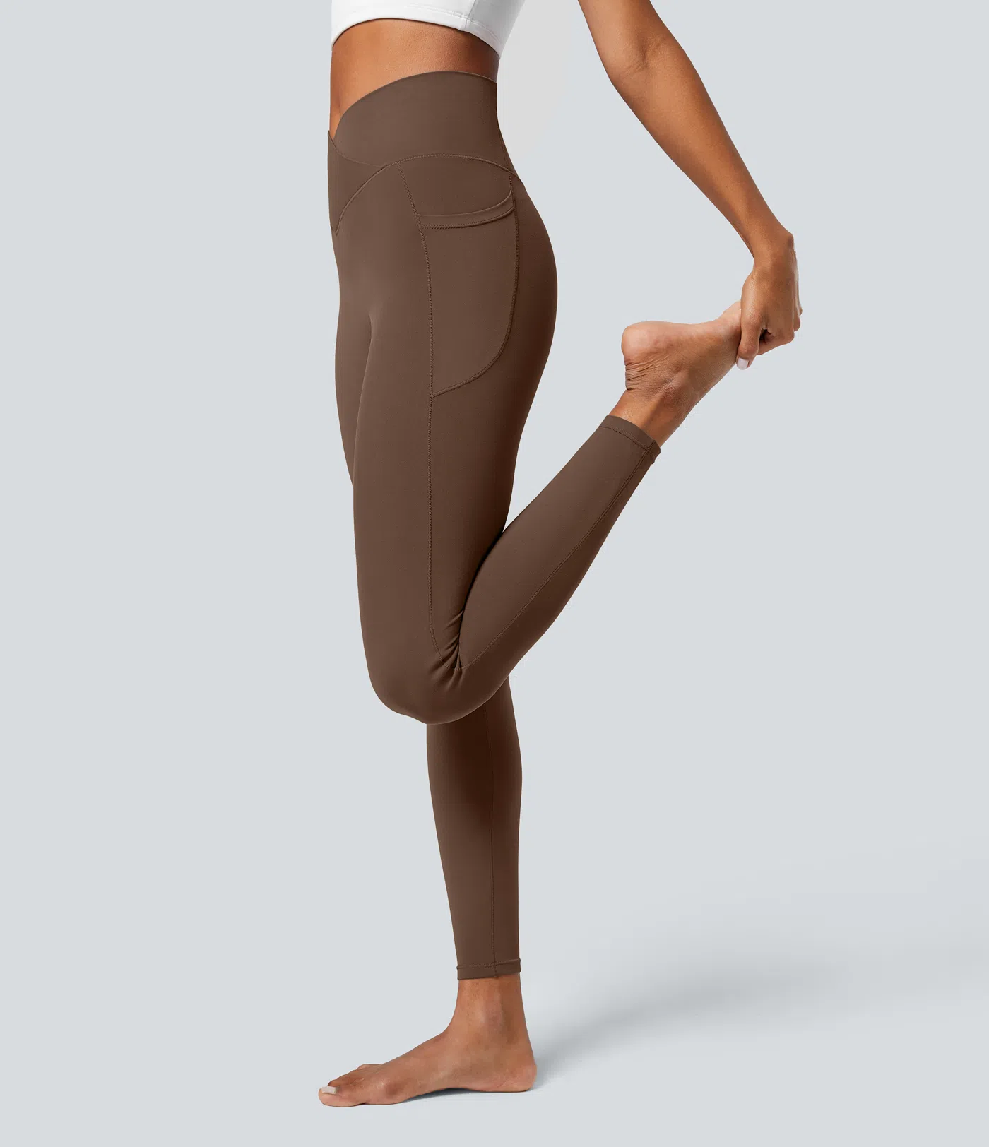 Softlyzero™ Crossover Pocket Plain Leggings-UPF50+