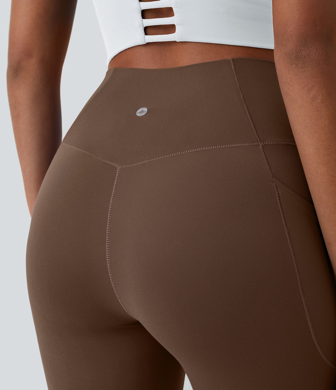 SoftlyZero™ Crossover Tights Women Gym Scrunch Plain Leggings-UPF50+ with Pockets