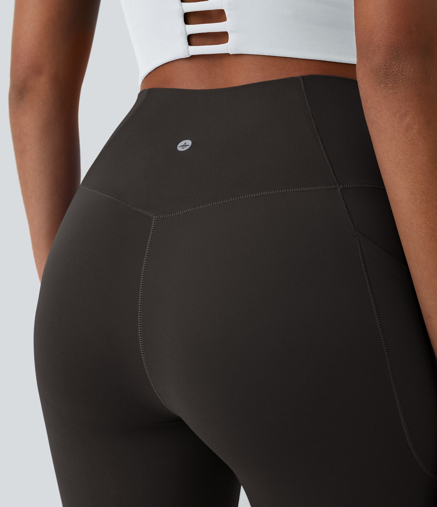 SoftlyZero™ Crossover Tights Women Gym Scrunch Plain Leggings-UPF50+ with Pockets