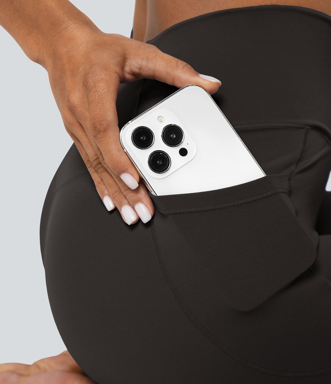 SoftlyZero™ Crossover Tights Women Gym Scrunch Plain Leggings-UPF50+ with Pockets