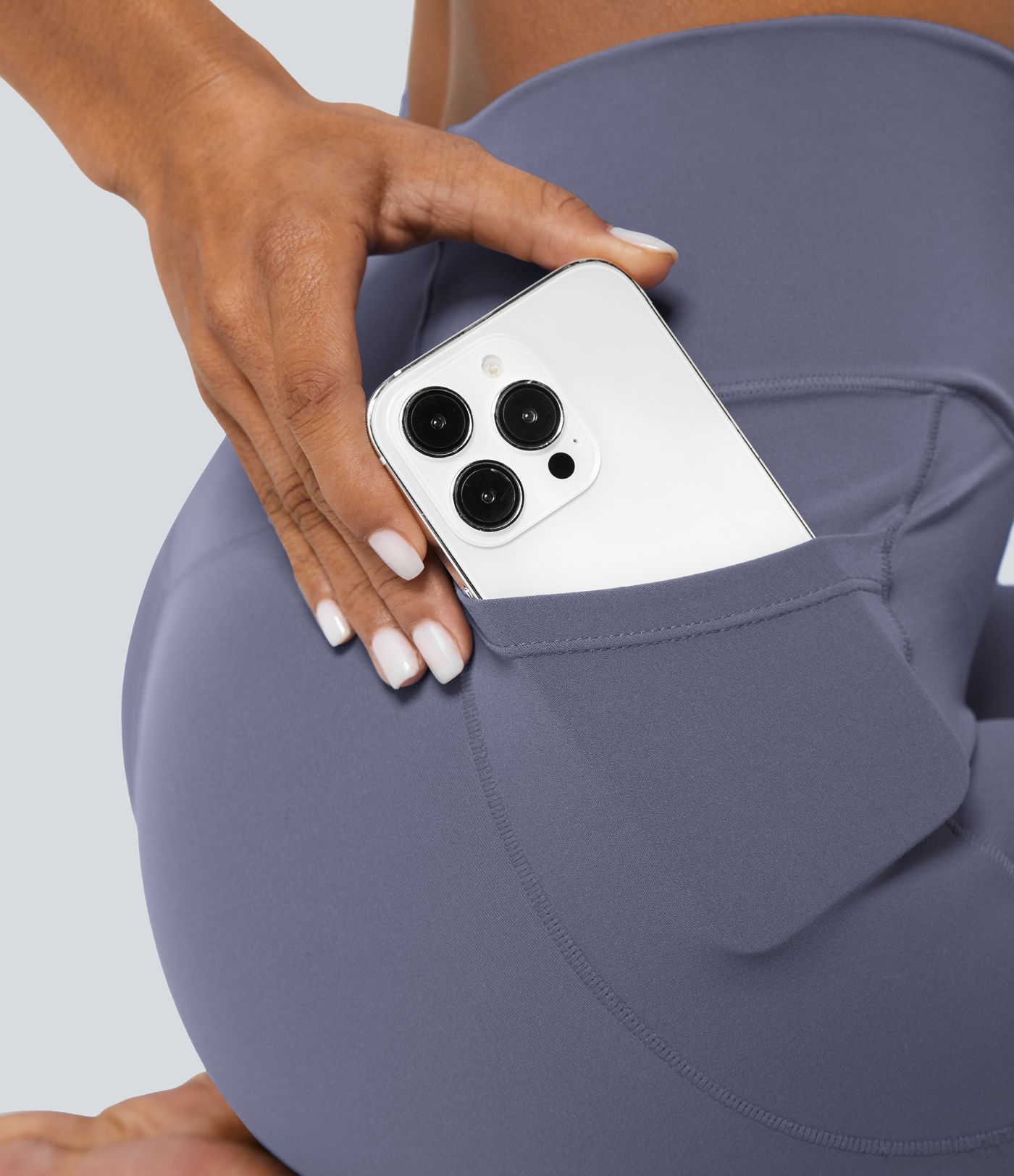 Softlyzero™ Crossover Waistband Pocket Solid Color Leggings