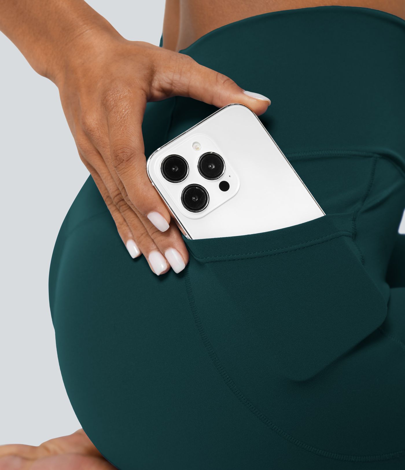 SoftlyZero™ Crossover Tights Women Gym Scrunch Plain Leggings-UPF50+ with Pockets