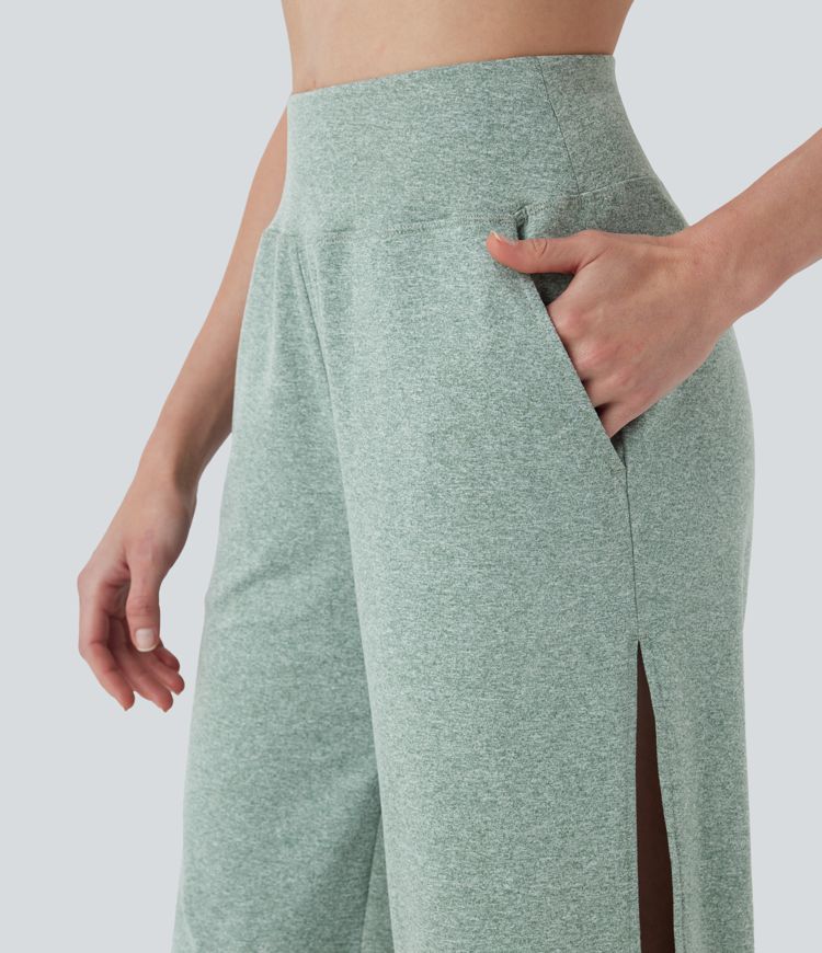 High Waisted Cut Out Casual Joggers with Pockets