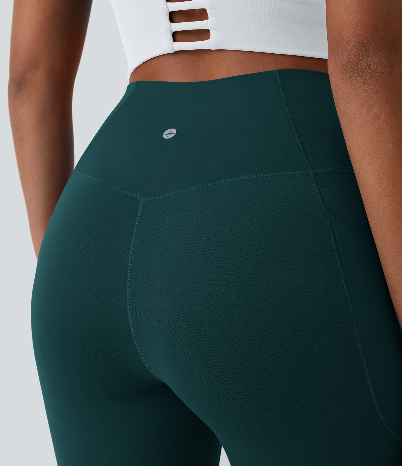 SoftlyZero™ Crossover Tights Women Gym Scrunch Plain Leggings-UPF50+ with Pockets