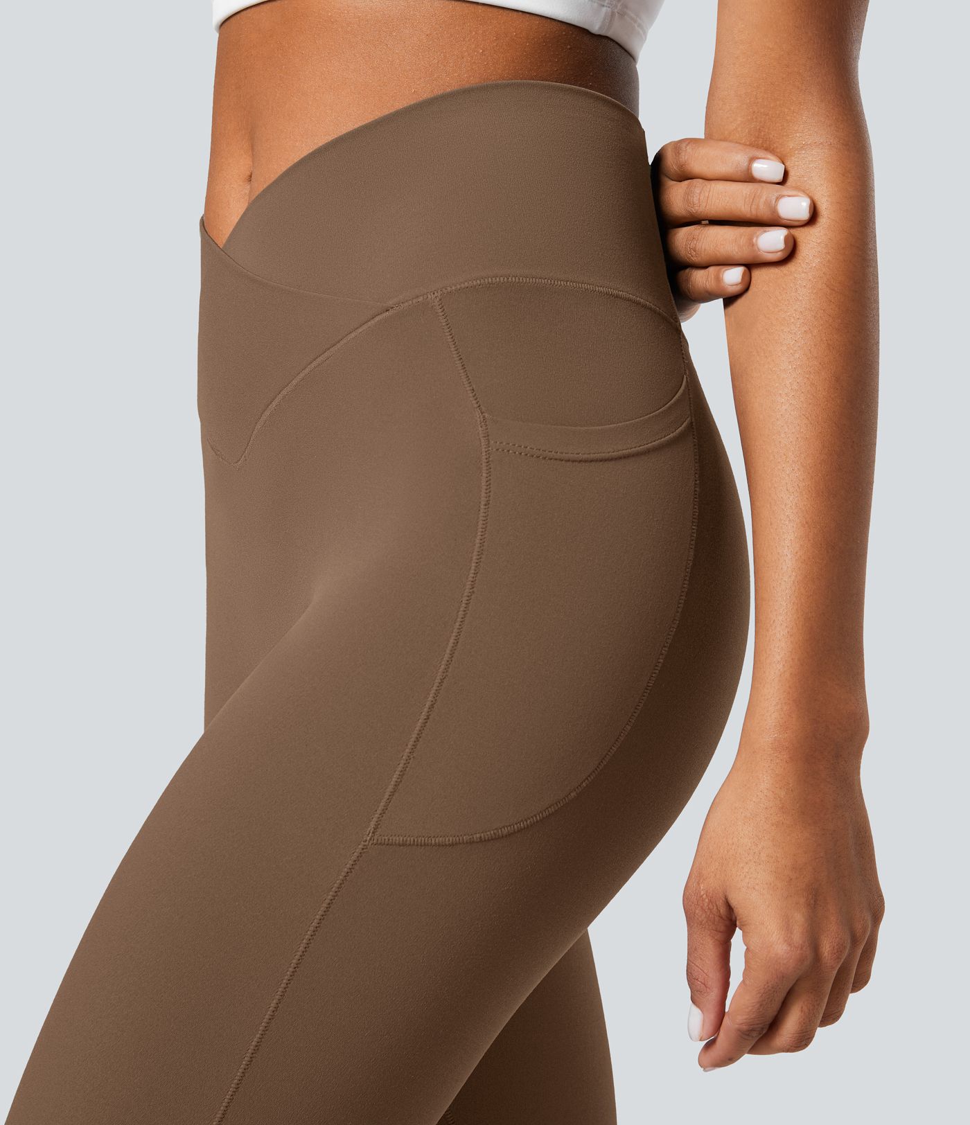 SoftlyZero™ Crossover Pocket Plain Leggings-UPF50+