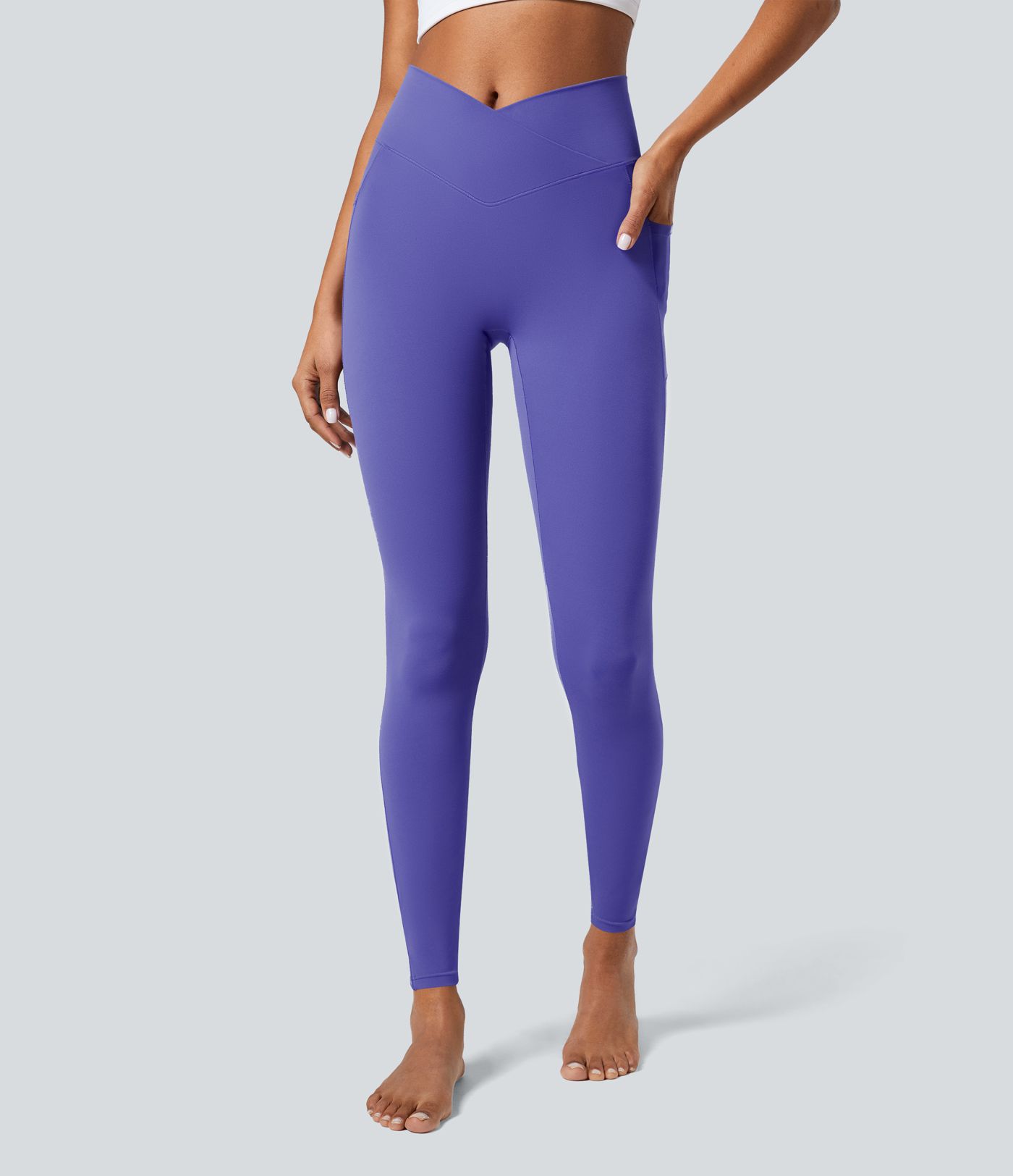 Softlyzero™ Plush Crossover Leggings mit Taschen