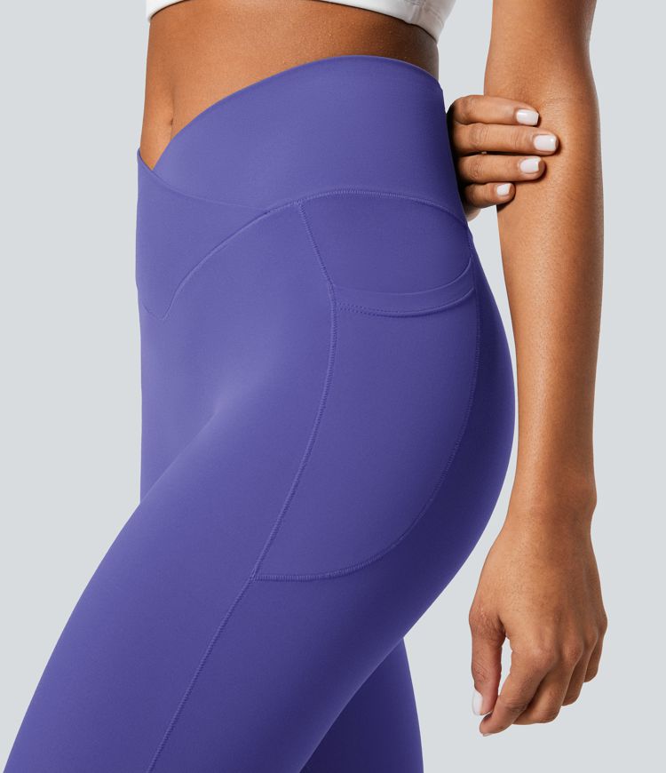 Softlyzero™ Crossover Pocket Plain Leggings-UPF50+